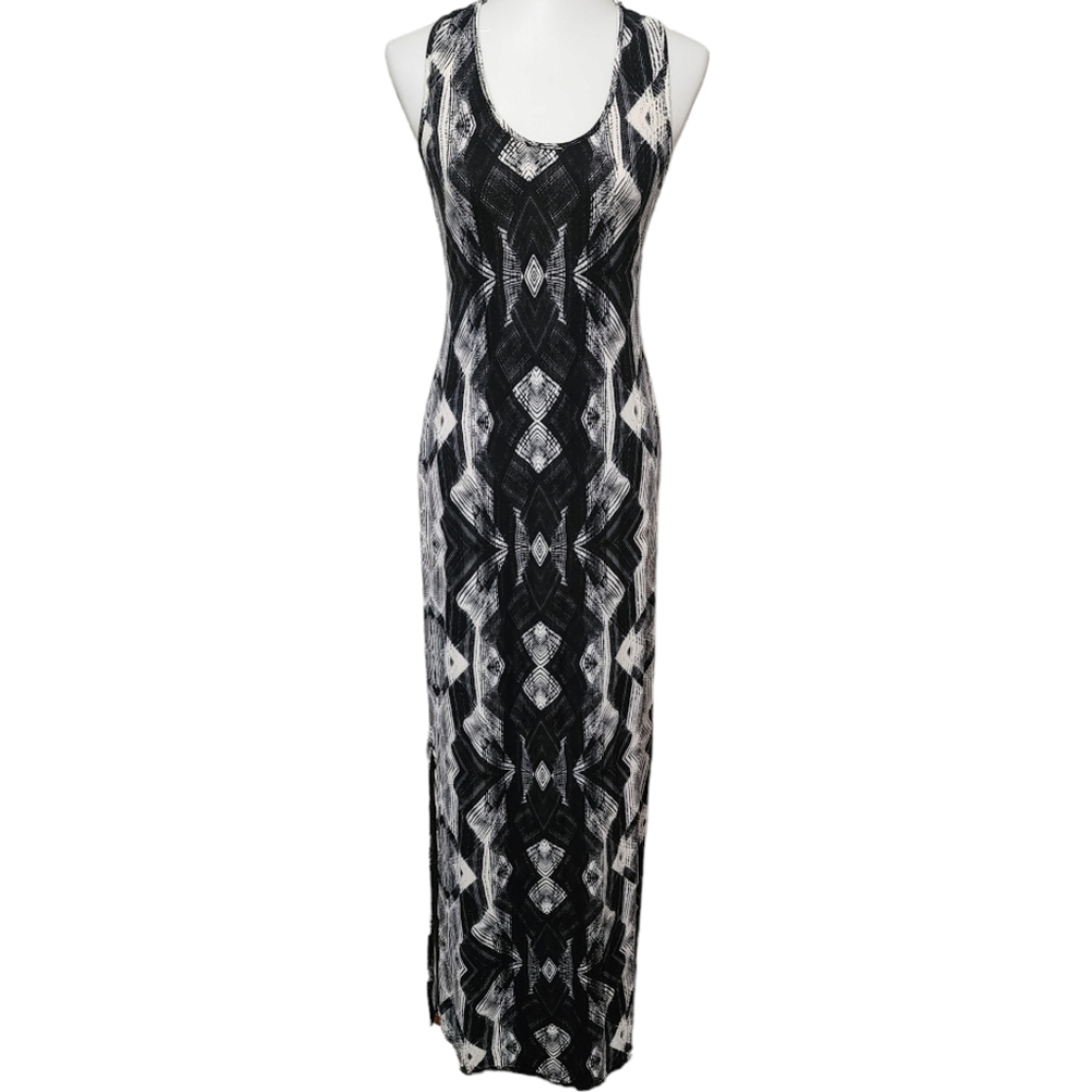 Hot Kiss Black Aztec Knit Racerback Maxi Dress Size Large - Picture 1 of 7